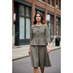 Talbots two-piece tweed skirt suit set "Read" Classic Career Preppy